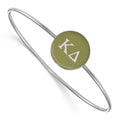 Sterling Silver Rh-plated LogoArt Kappa Delta Enameled Slip-on Bangle
