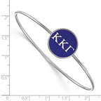Sterling S. Rh-plated LogoArt Kappa Kappa Gamma Enameled Slip-on Bangle