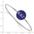 Sterling S. Rh-plated LogoArt Kappa Kappa Gamma Enameled Slip-on Bangle