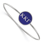 Sterling S. Rh-plated LogoArt Kappa Kappa Gamma Enameled Slip-on Bangle