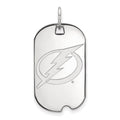 14k White Gold NHL LogoArt Tampa Bay Lightning Small Dog Tag Pendant