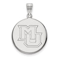 Sterling Silver Rhodium-plated LogoArt Marquette University M-U Large Disc Pendant