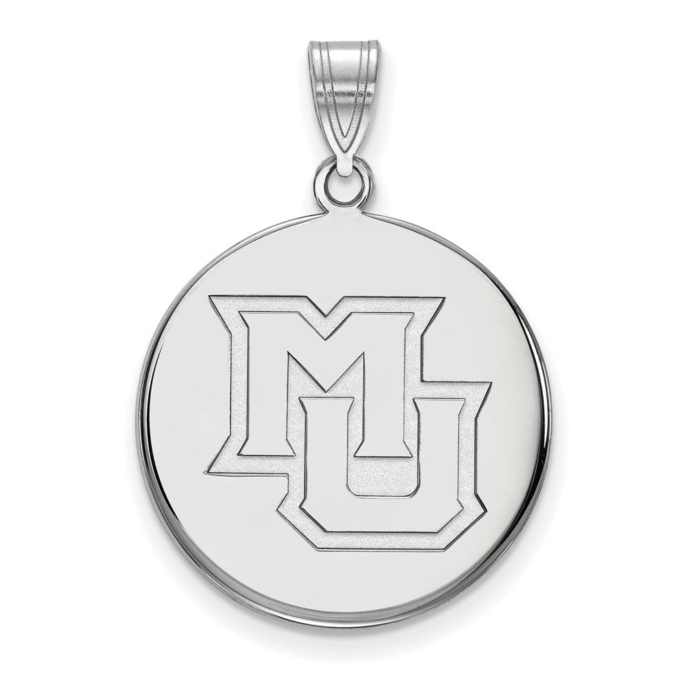 10k White Gold LogoArt Marquette University M-U Large Disc Pendant
