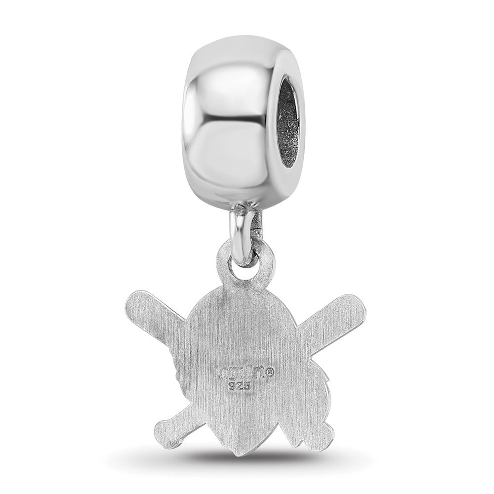 Sterling Silver Rhodium Plated Major League Baseball LogoArt Pittsburgh Pirates Dangle Bead