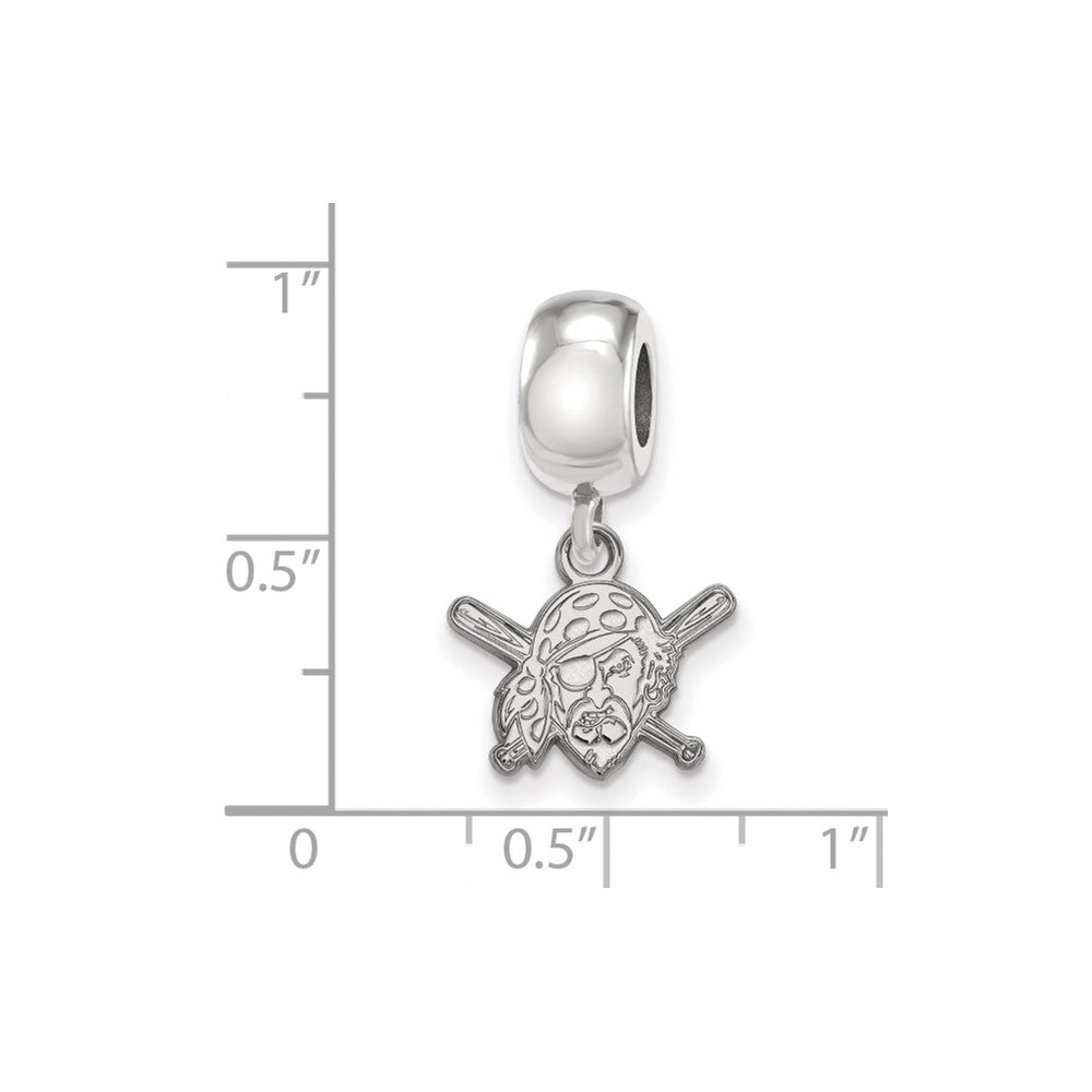Sterling Silver Rhodium Plated Major League Baseball LogoArt Pittsburgh Pirates Dangle Bead