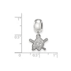 Sterling Silver Rhodium Plated Major League Baseball LogoArt Pittsburgh Pirates Dangle Bead