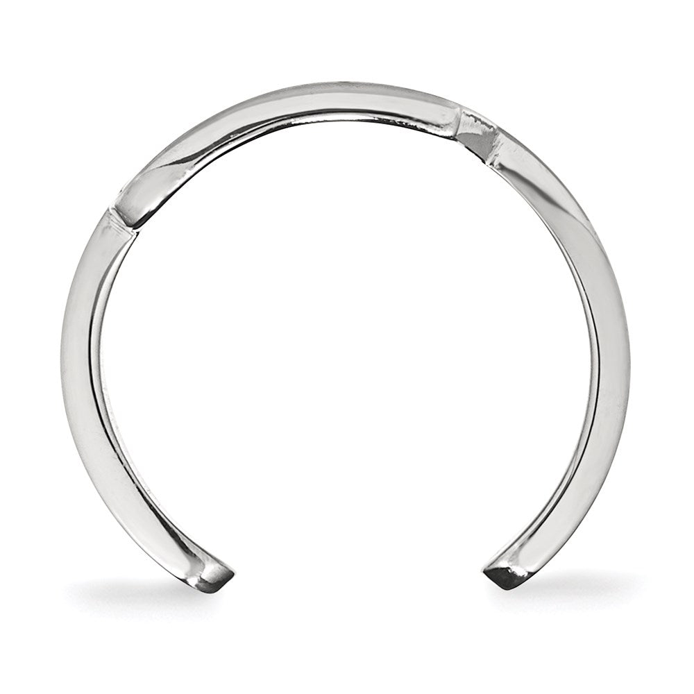 Sterling Silver Rhodium-plated LogoArt Purdue University Letter P Toe Ring
