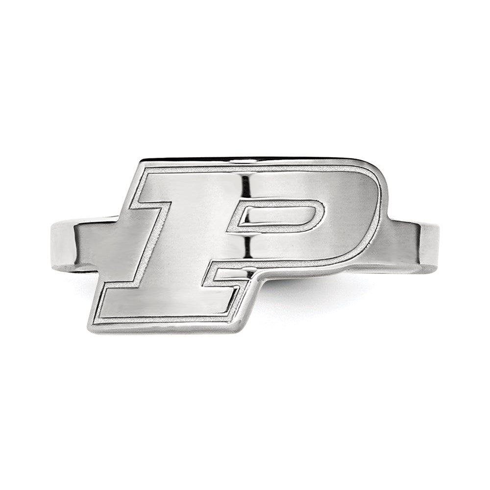 Sterling Silver Rhodium-plated LogoArt Purdue University Letter P Toe Ring