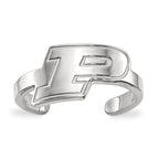 Sterling Silver Rhodium-plated LogoArt Purdue University Letter P Toe Ring