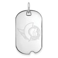 Sterling Silver Rhodium-plated NHL LogoArt Ottawa Senators Small Dog Tag Pendant