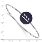 Sterling S. Rh-plated LogoArt Sigma Sigma Sigma Enameled Slip-on Bangle