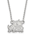 14k White Gold LogoArt Texas Christian University Horned Frog Small Pendant 18 inch Necklace