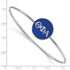 Sterling Silver Rh-plated LogoArt Theta Phi Alpha Enameled Slip-on Bangle