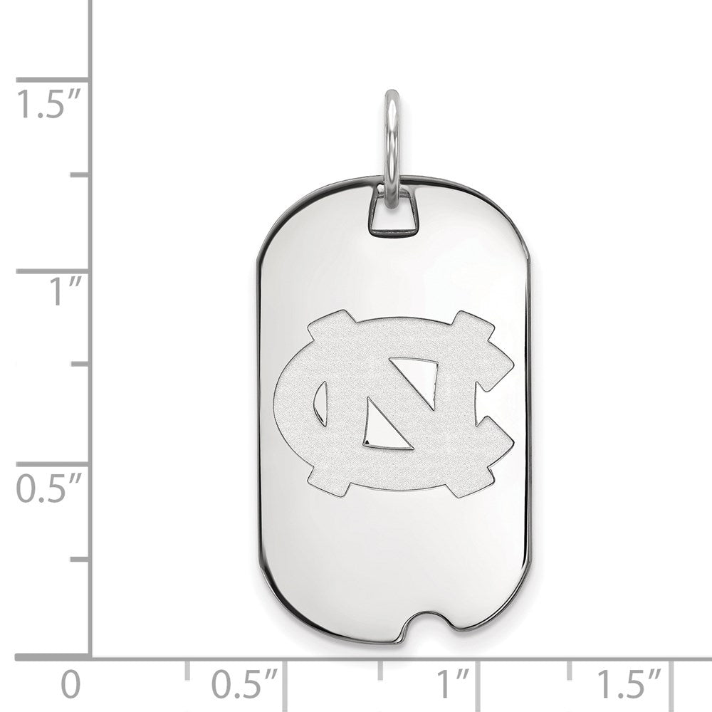 10k White Gold LogoArt University of North Carolina N-C Small Dog Tag Pendant