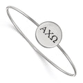 Sterling Silver Rh-plated LogoArt Alpha Chi Omega Enameled Slip-on Bangle