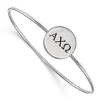 Sterling Silver Rh-plated LogoArt Alpha Chi Omega Enameled Slip-on Bangle