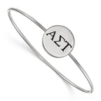 Sterling Silver Rh-plated LogoArt Alpha Sigma Tau Enameled Slip-on Bangle