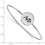 Sterling Silver Rh-plated LogoArt Alpha Phi Enameled Slip-on Bangle