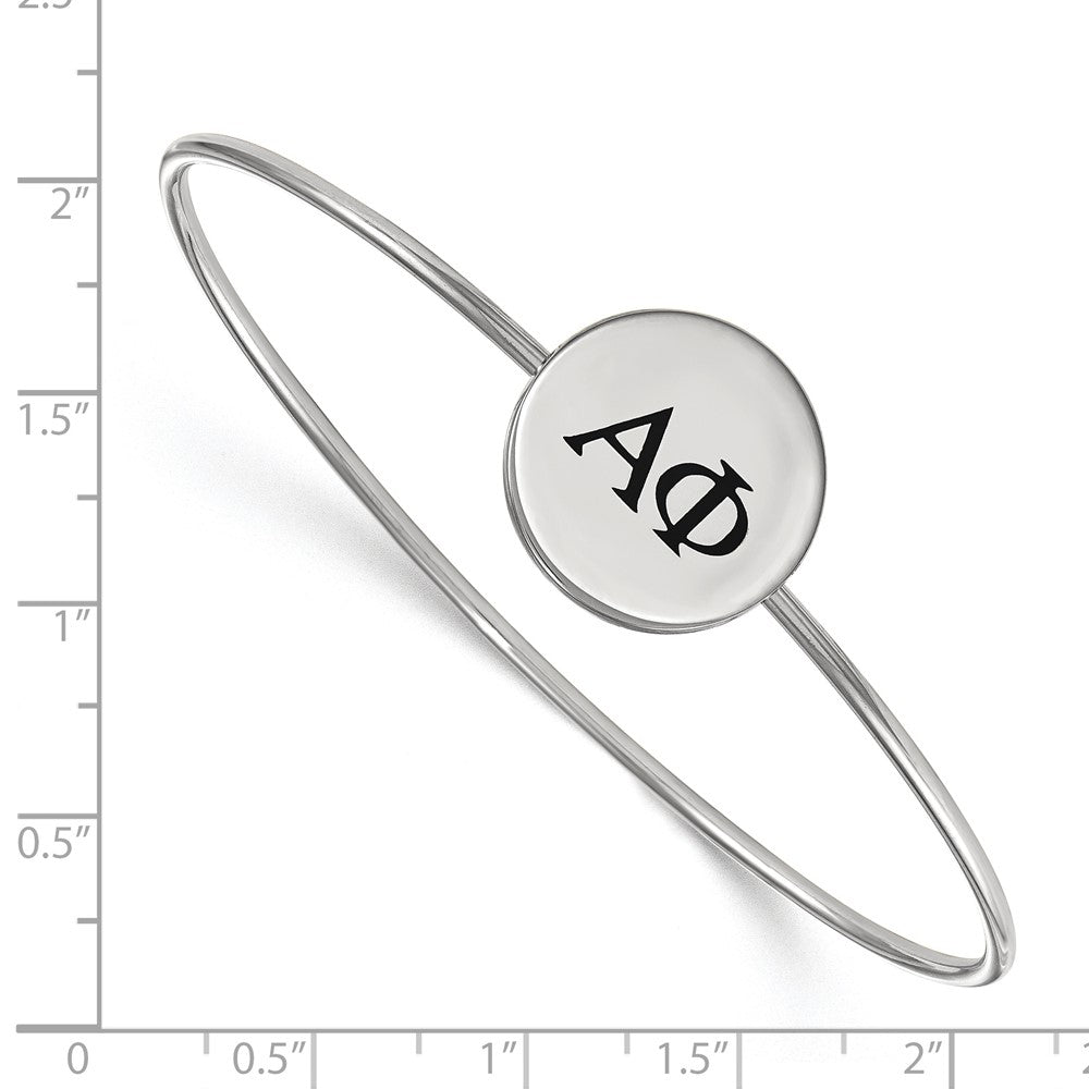 Sterling Silver Rh-plated LogoArt Alpha Phi Enameled Slip-on Bangle