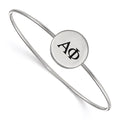 Sterling Silver Rh-plated LogoArt Alpha Phi Enameled Slip-on Bangle