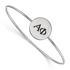 Sterling Silver Rh-plated LogoArt Alpha Phi Enameled Slip-on Bangle