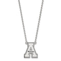 Sterling Silver Rhodium-plated LogoArt Appalachian State University Enameled Large Pendant 18 inch Necklace