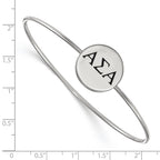 Sterling S. Rh-plated LogoArt Alpha Sigma Alpha Enameled Slip-on Bangle