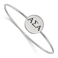 Sterling S. Rh-plated LogoArt Alpha Sigma Alpha Enameled Slip-on Bangle