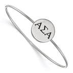 Sterling S. Rh-plated LogoArt Alpha Sigma Alpha Enameled Slip-on Bangle