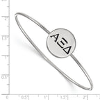 Sterling Silver Rh-plated LogoArt Alpha Xi Delta Enameled Slip-on Bangle
