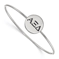 Sterling Silver Rh-plated LogoArt Alpha Xi Delta Enameled Slip-on Bangle