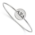 Sterling Silver Rh-plated LogoArt Alpha Xi Delta Enameled Slip-on Bangle