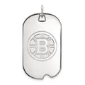10k White Gold NHL LogoArt Boston Bruins Large Dog Tag Pendant