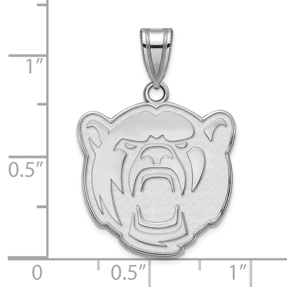 Sterling Silver Rhodium-plated LogoArt Baylor University Large Pendant