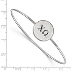 Sterling Silver Rh-plated LogoArt Chi Omega Enameled Slip-on Bangle