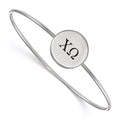 Sterling Silver Rh-plated LogoArt Chi Omega Enameled Slip-on Bangle