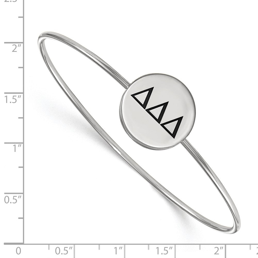 Sterling S. Rh-plated LogoArt Delta Delta Delta Enameled Slip-on Bangle