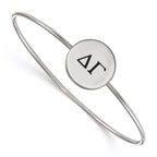 Sterling Silver Rh-plated LogoArt Delta Gamma Enameled Slip-on Bangle
