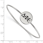 Sterling S. Rh-plated LogoArt Delta Phi Epsilon Enameled Slip-on Bangle