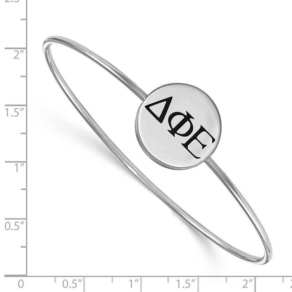 Sterling S. Rh-plated LogoArt Delta Phi Epsilon Enameled Slip-on Bangle