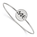 Sterling S. Rh-plated LogoArt Delta Phi Epsilon Enameled Slip-on Bangle