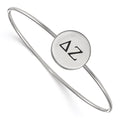 Sterling Silver Rh-plated LogoArt Delta Zeta Enameled Slip-on Bangle