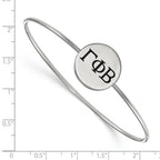 Sterling Silver Rh-plated LogoArt Gamma Phi Beta Enameled Slip-on Bangle