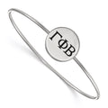 Sterling Silver Rh-plated LogoArt Gamma Phi Beta Enameled Slip-on Bangle