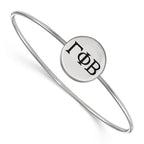 Sterling Silver Rh-plated LogoArt Gamma Phi Beta Enameled Slip-on Bangle