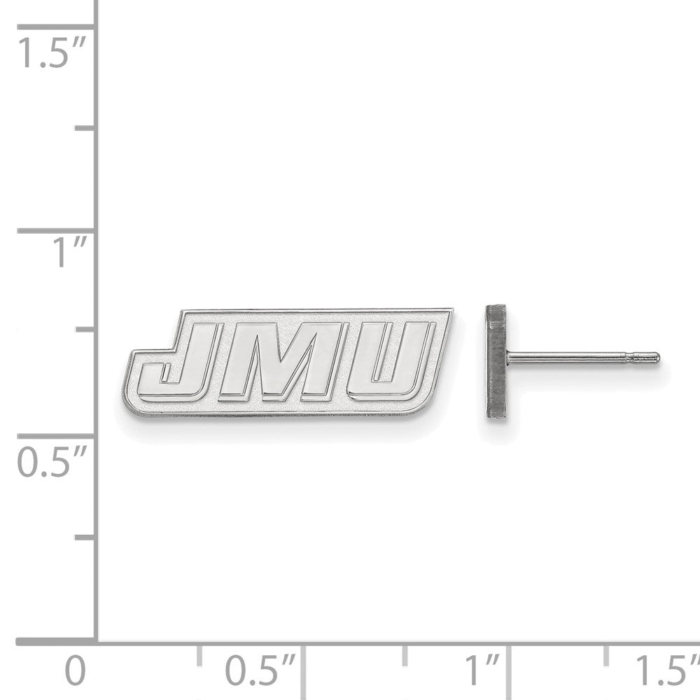 Sterling Silver Rhodium-plated LogoArt James Madison University J-M-U Extra Small Post Earrings