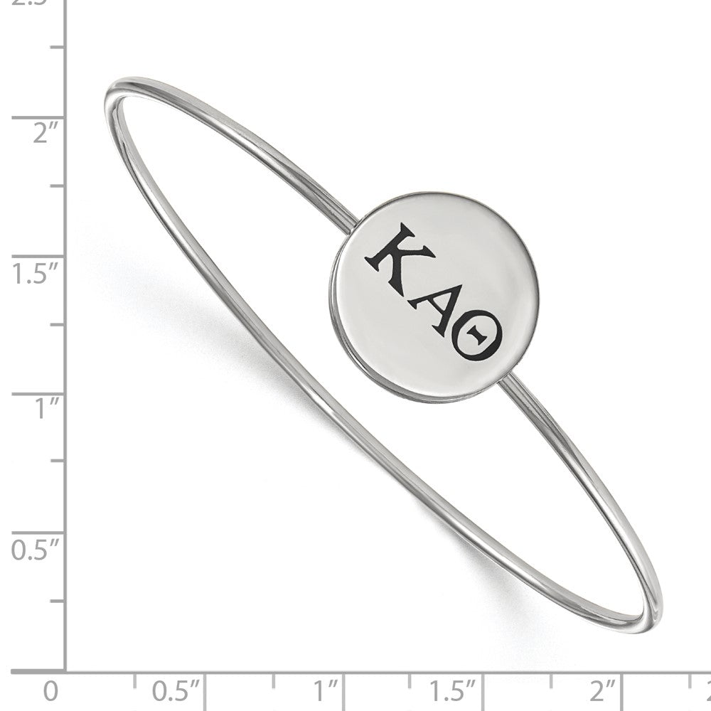Sterling S. Rh-plated LogoArt Kappa Alpha Theta Enameled Slip-on Bangle