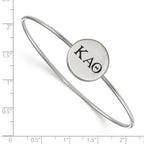 Sterling S. Rh-plated LogoArt Kappa Alpha Theta Enameled Slip-on Bangle