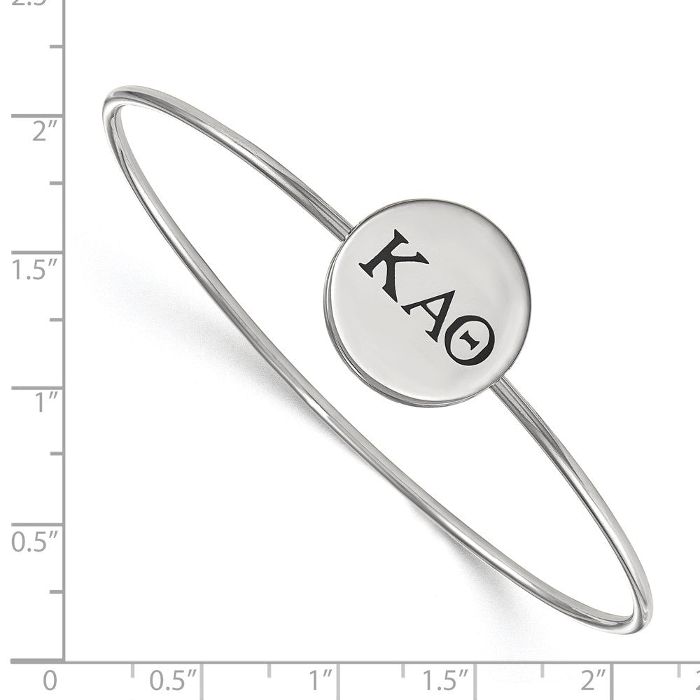 Sterling S. Rh-plated LogoArt Kappa Alpha Theta Enameled Slip-on Bangle