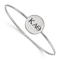 Sterling S. Rh-plated LogoArt Kappa Alpha Theta Enameled Slip-on Bangle